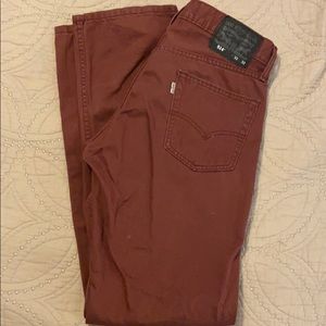 Burgundy colored Levi 514s - size 32 x 32